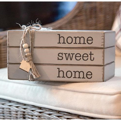 Home Sweet Home Wooden Book Stack