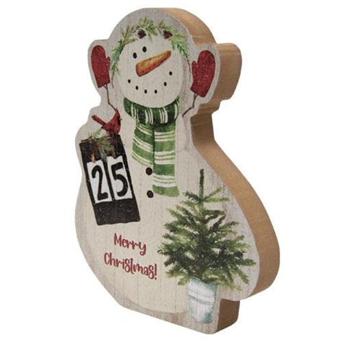 Merry Christmas Chunky Snowman Sitter 9"