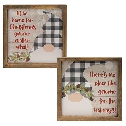 Gnome Home For Christmas Frame 2 Asstd.