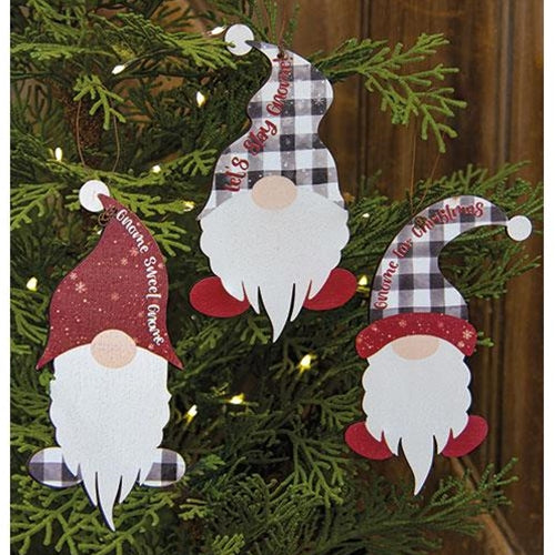 3/Set Santa Gnome Ornaments