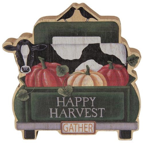 Happy Harvest Chunky Wood Truck Sitter
