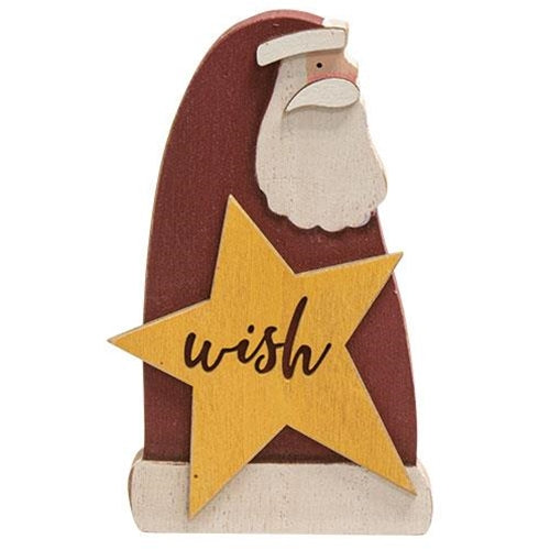 Wish Santa Wooden Sitter