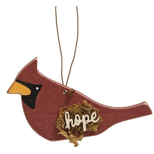 Hope Cardinal Wooden Ornament