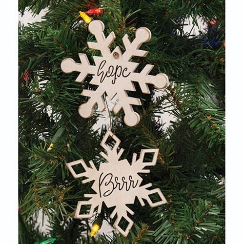 2/Set Brr & Hope Snowflake Ornaments – Primitive Renditions