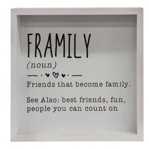 Framily Definition Framed Box Sign