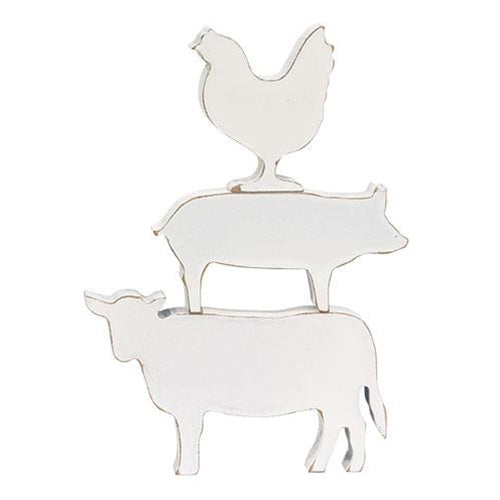 3/Set Shabby Chick Farm Animal Stacking Sitters