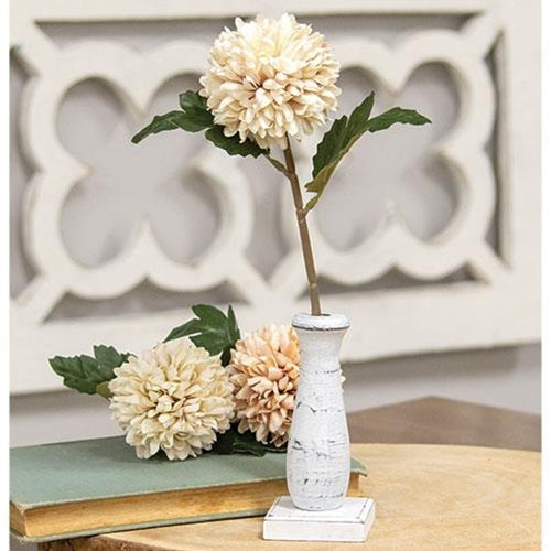 Curvy White Spindle Flower Holder