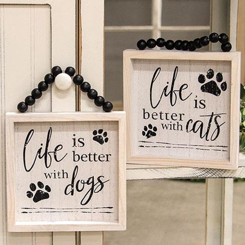 Life Is Better With Pets Beaded Sign 2 Asstd.
