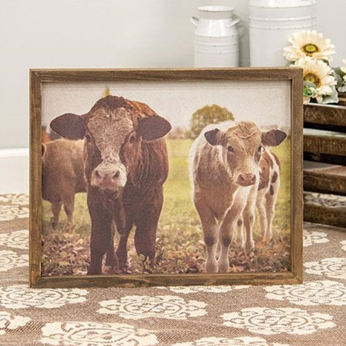 Pasture Cows Framed Print Wood Frame