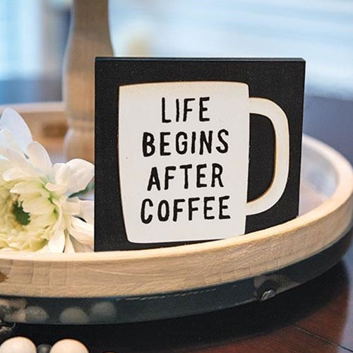 Life Begins After Coffee Square Block