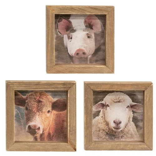 Farm Animal Mini Portrait Frame 3 Asstd.