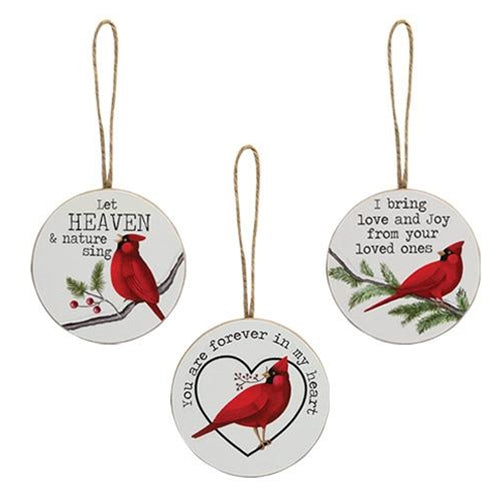 Heaven & Nature Sing Cardinal Ornament 3 Asstd.