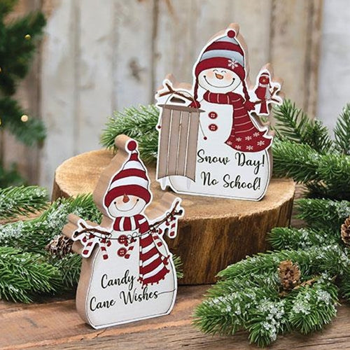 Candy Cane Wishes Chunky Snowman 2 Asstd.