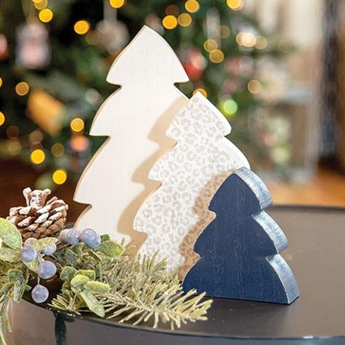 3/Set Cool Print Chunky Christmas Trees