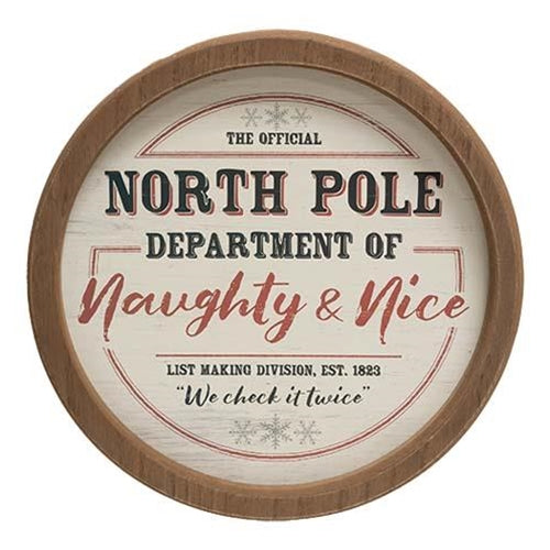 Department of Naughty & Nice Round Frame