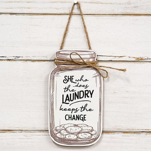 She Who Does the Laundry Mason Jar Hanger