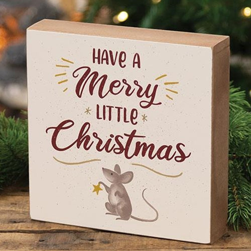 Have a Merry Little Christmas Mouse Box Sign