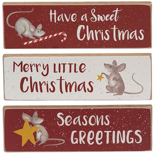 Merry Little Christmas Mouse Skinny Block 3 Asstd.