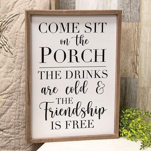Come Sit on the Porch Framed Sign