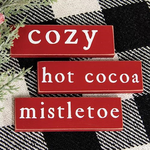 Cozy Mistletoe or Hot Cocoa Thin Mini Block 3 Asstd.