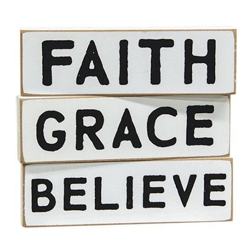 Faith Grace Believe Skinny Block 3 Asstd.