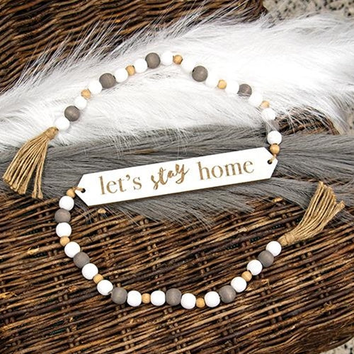 Let's Stay Home Beaded Banner