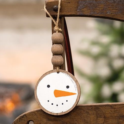 Smiling Snowman Beaded Ornament