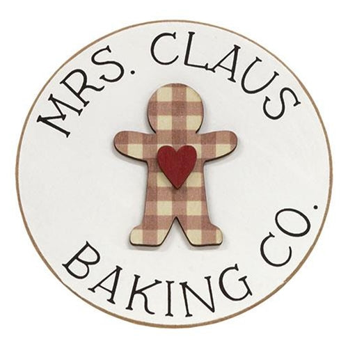 Mrs. Claus Baking Co. Circle Easel Sign