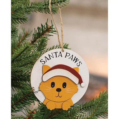 Santa Paws Kitty Ornament