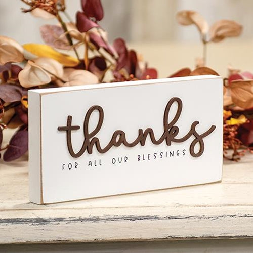 Thanks For All Our Blessings Block Sign