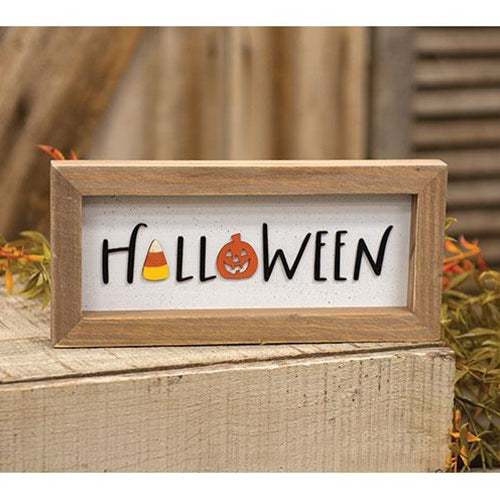 Halloween Candy Corn & Jack Framed Sign