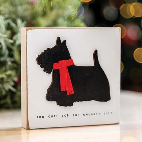 Too Cute for the Naughty List Dog Block – Primitive Renditions