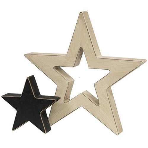 2/Set Black & White Cutout Stars – Primitive Renditions