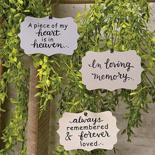 In Loving Memory Ornament 3 Asstd.