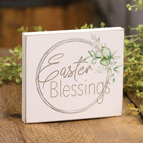 Easter Blessings Wooden Block