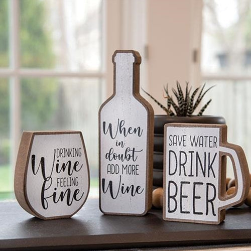 3/Set Distressed Wooden When In Doubt Blocks – Primitive Renditions
