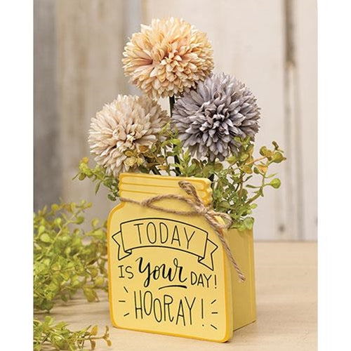 Today Is Your Day Wooden Mason Jar Vase
