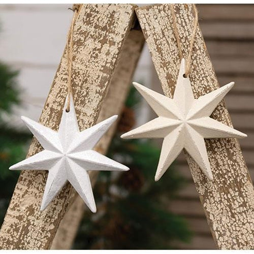 Distressed Wooden Moravian Star Ornament 2 Asstd. – Primitive Renditions