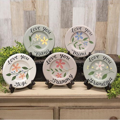 Grandma Love Mini Floral Plate 5 Asstd.