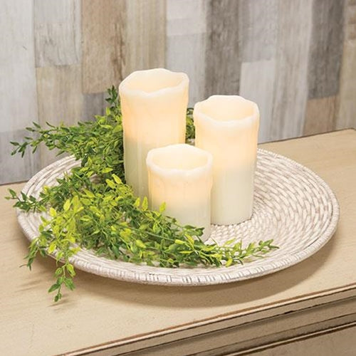 Antiqued White Basket Weave Plate – Primitive Renditions