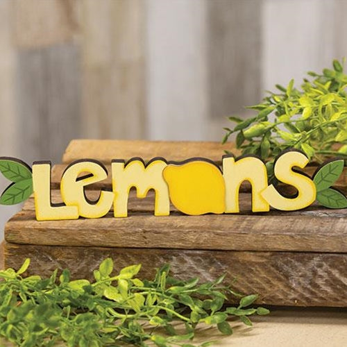 Lemons Wooden Word Cutout Sitter