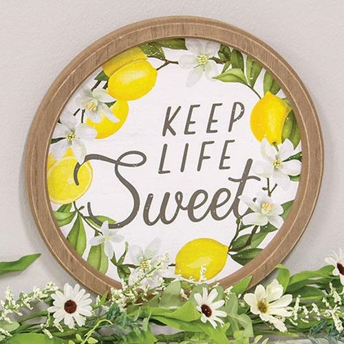 Keep Life Sweet Round Framed Sign