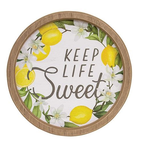 Keep Life Sweet Round Framed Sign