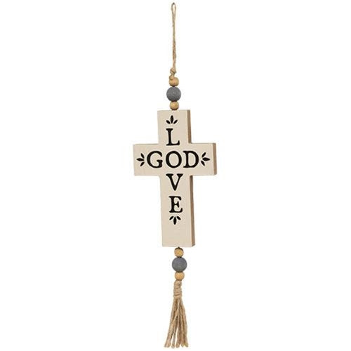 Love God Beaded Cross Ornament