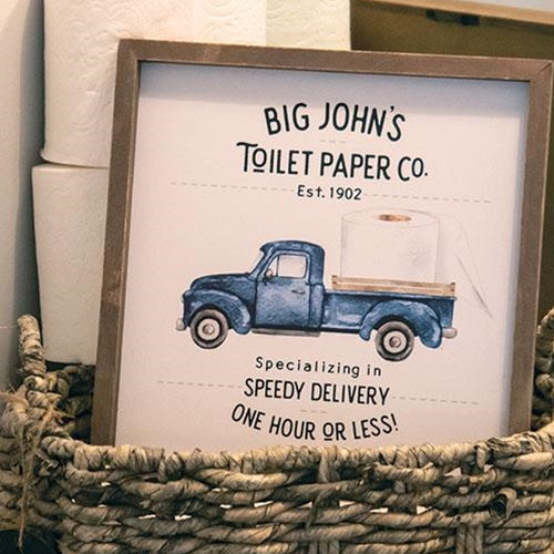 Big John's Toilet Paper Co. Framed Sign