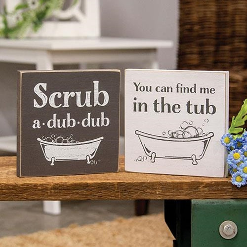 Find Me in the Tub Block Sign 2 Asstd.
