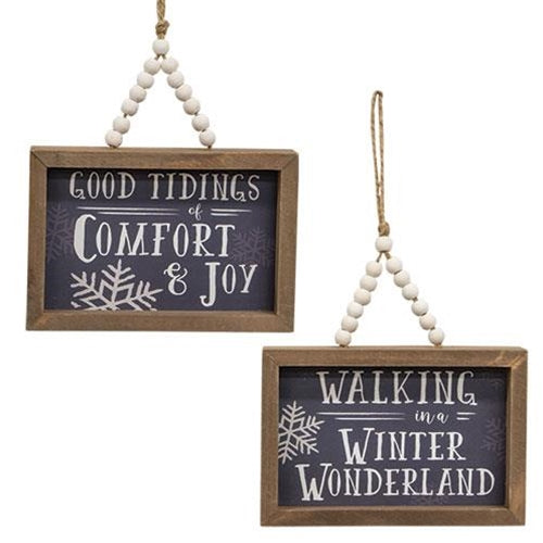 Winter Wonderland Frame w/Beaded Hanger 2 Asstd.