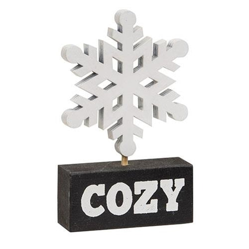 Wooden Snowflake on "Cozy" Base