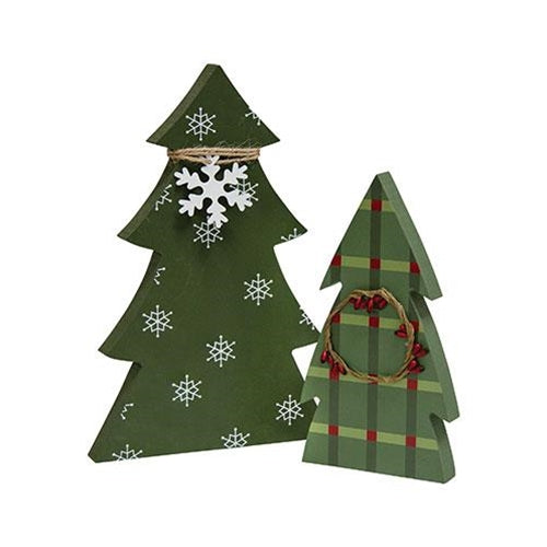 2/Set Snowflake & Plaid Chunky Tree Sitters