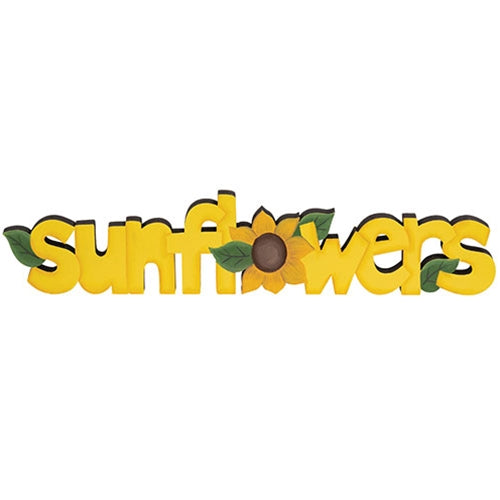 Sunflowers Wooden Cutout Word Sitter